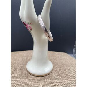 Vintage Monet Silvertone Diamond Cut Bangle Bracelet